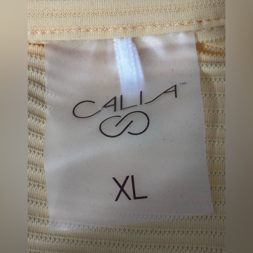 NWOT CALIA Women's Puff Sleeve Golf Polo Yellow SZ XL Athleisure Pickleball - Picture 9 of 10
